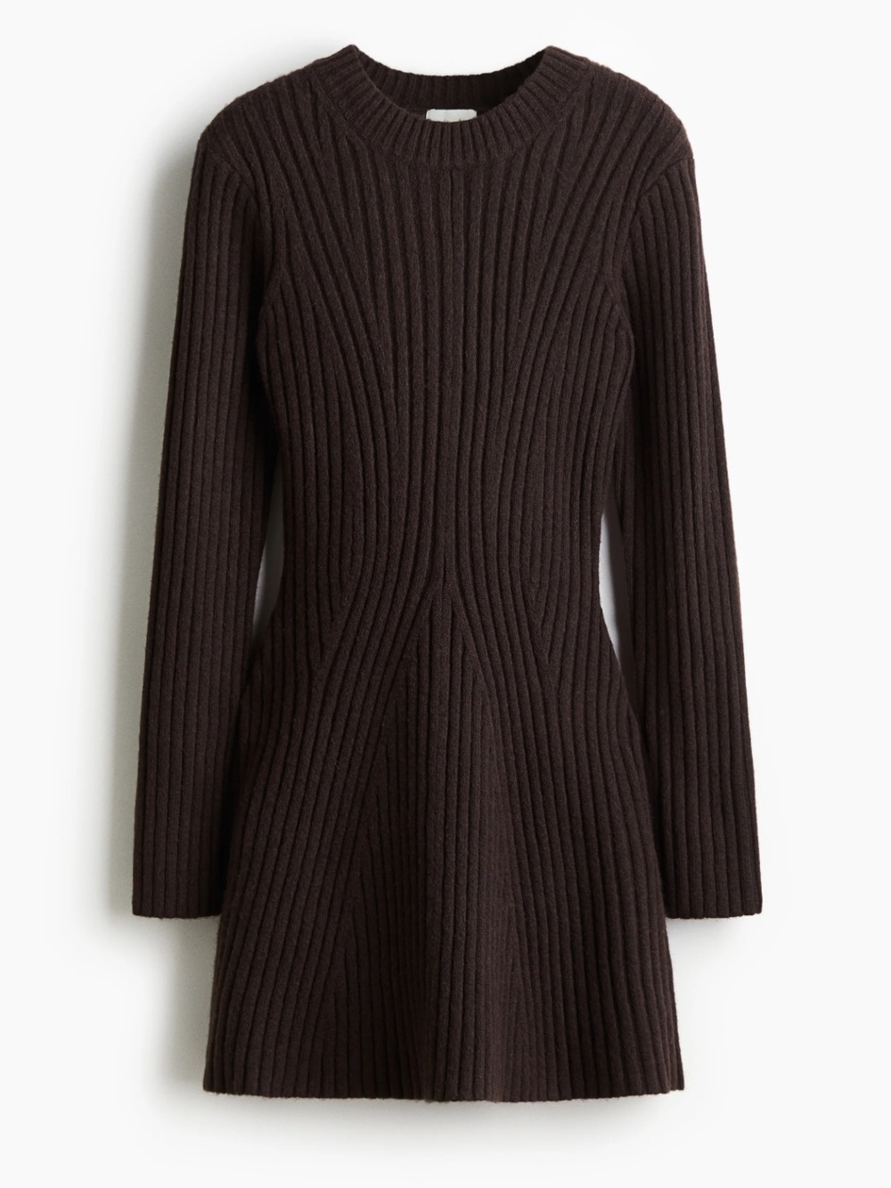 NWT H&M RIBBED BROWN DRESS